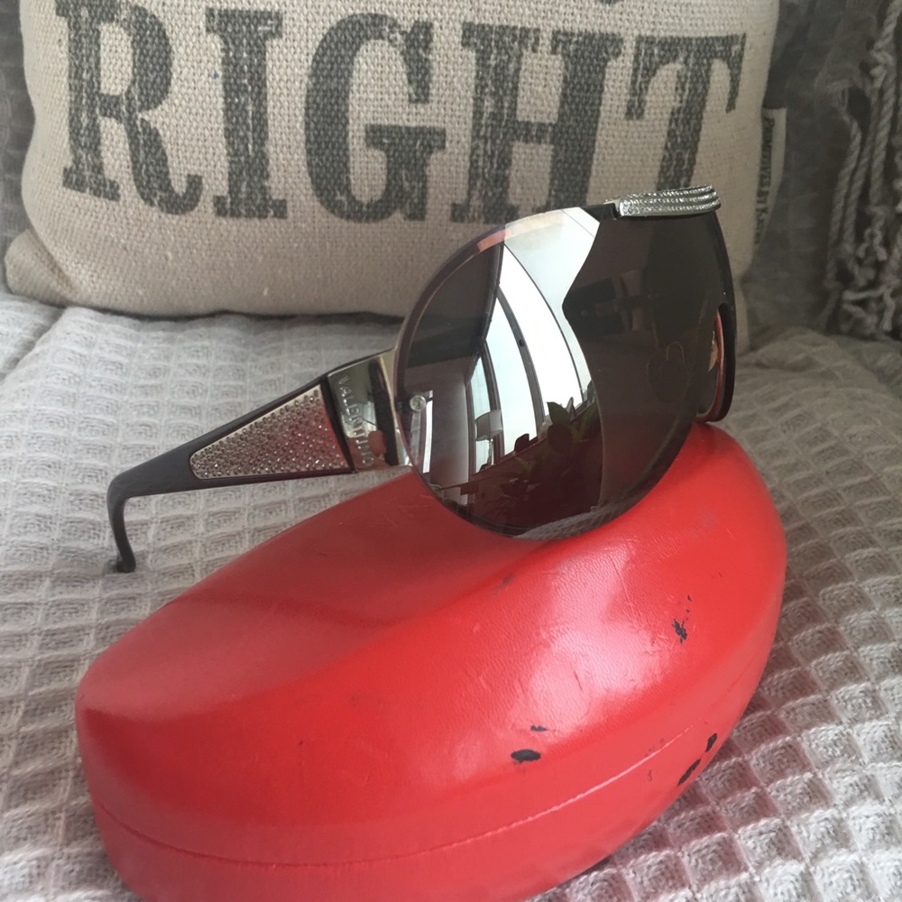 Valentino crystal rare sunglasses gold large Y2K - Picture 7 of 8